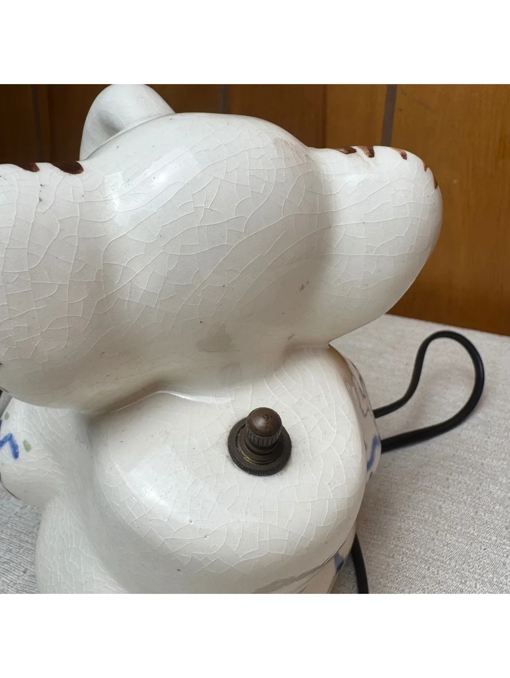 Vintage Elephant Night Light Ceramic Nursery Lamp Plug In Figural Light